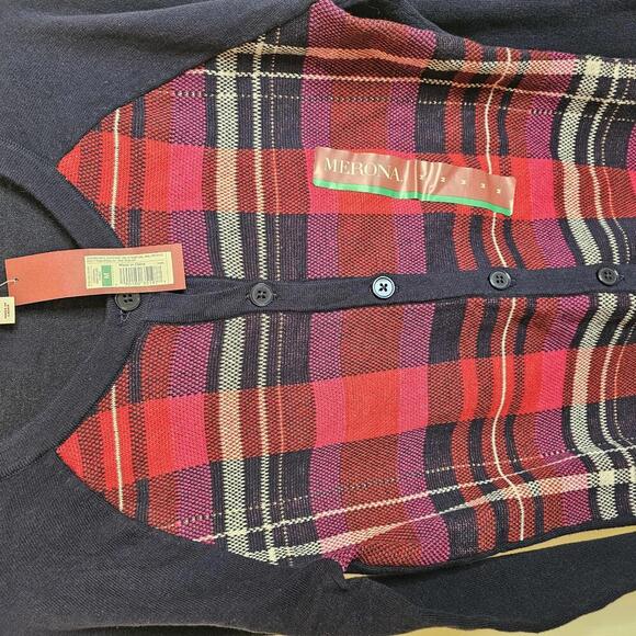 Merona Women's Plaid Cardigan - Cozy Knitted Sweater - New With Tags - Picture 2 of 6